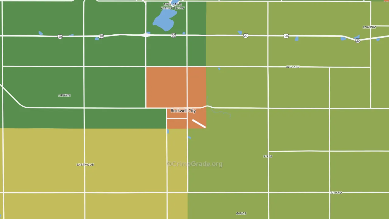 Calhoun County, IA Map of Assault Rates
