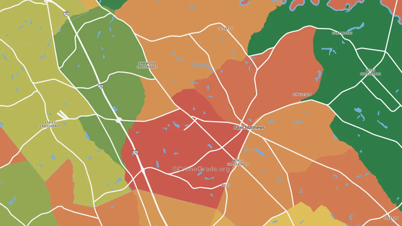 Calhoun County, SC Map of Assault Rates