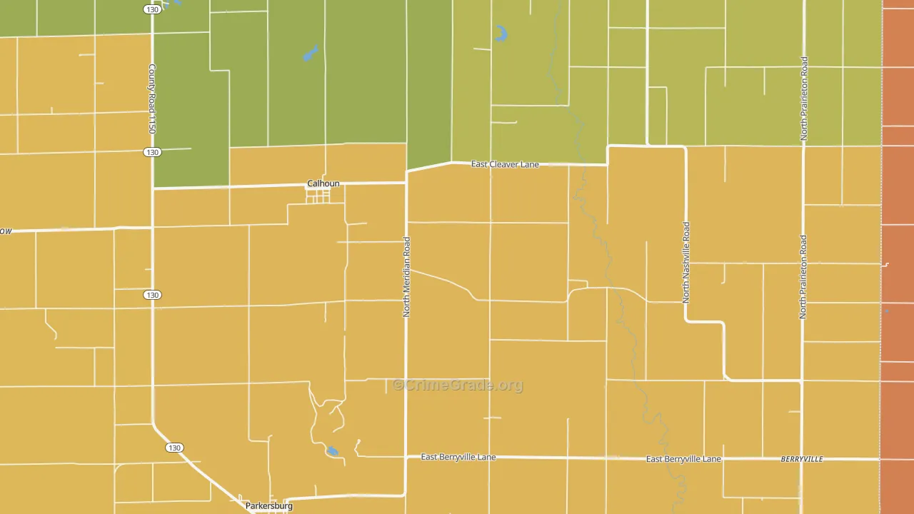 Calhoun, IL Map of Assault Rates