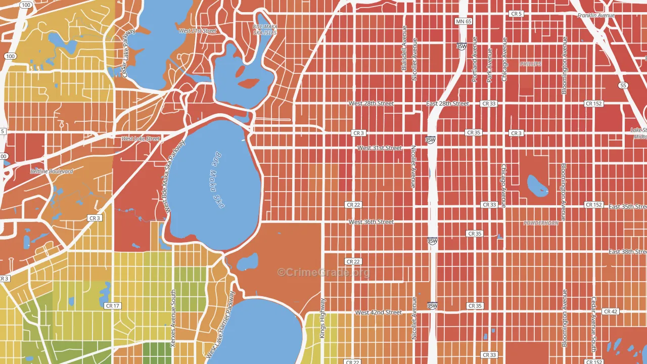 Calhoun, Minneapolis, MN Map of Assault Rates