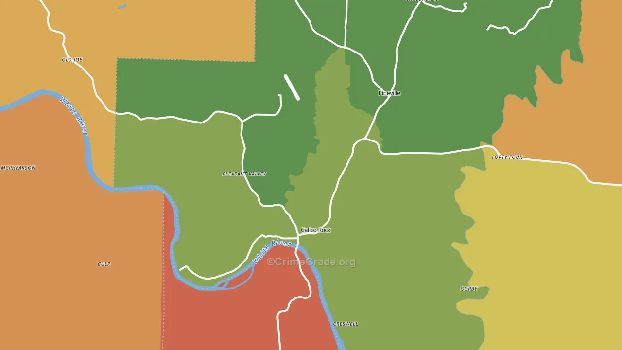 Calico Rock, AR Map of Assault Rates