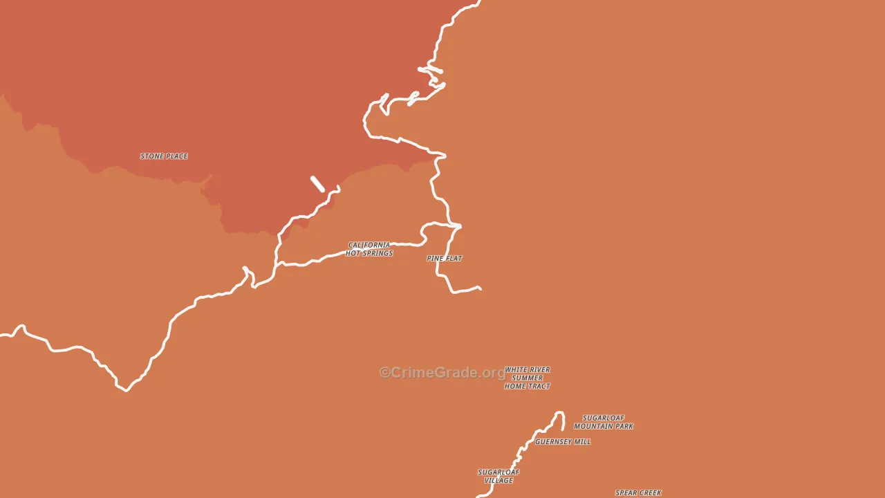 California Hot Springs, CA Map of Assault Rates