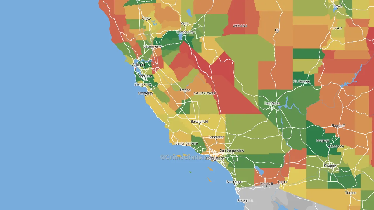 California Map of Assault Rates