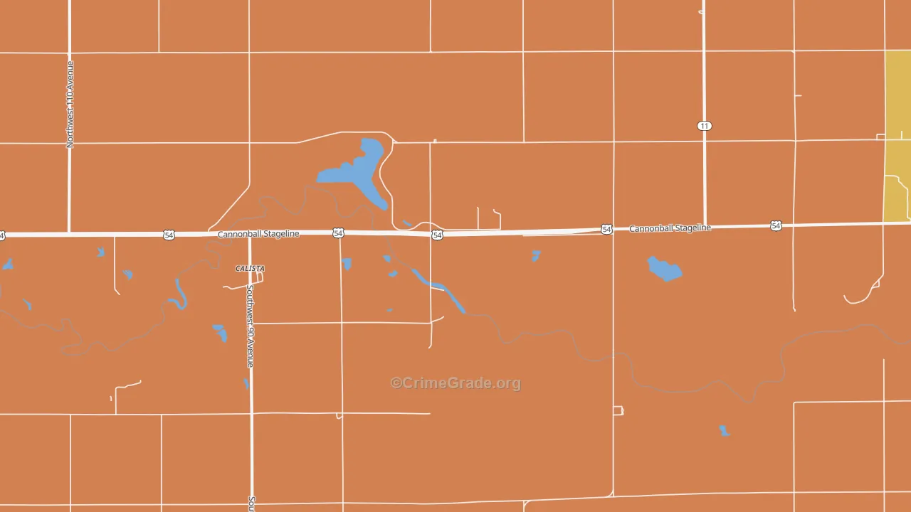 Calista, KS Map of Assault Rates