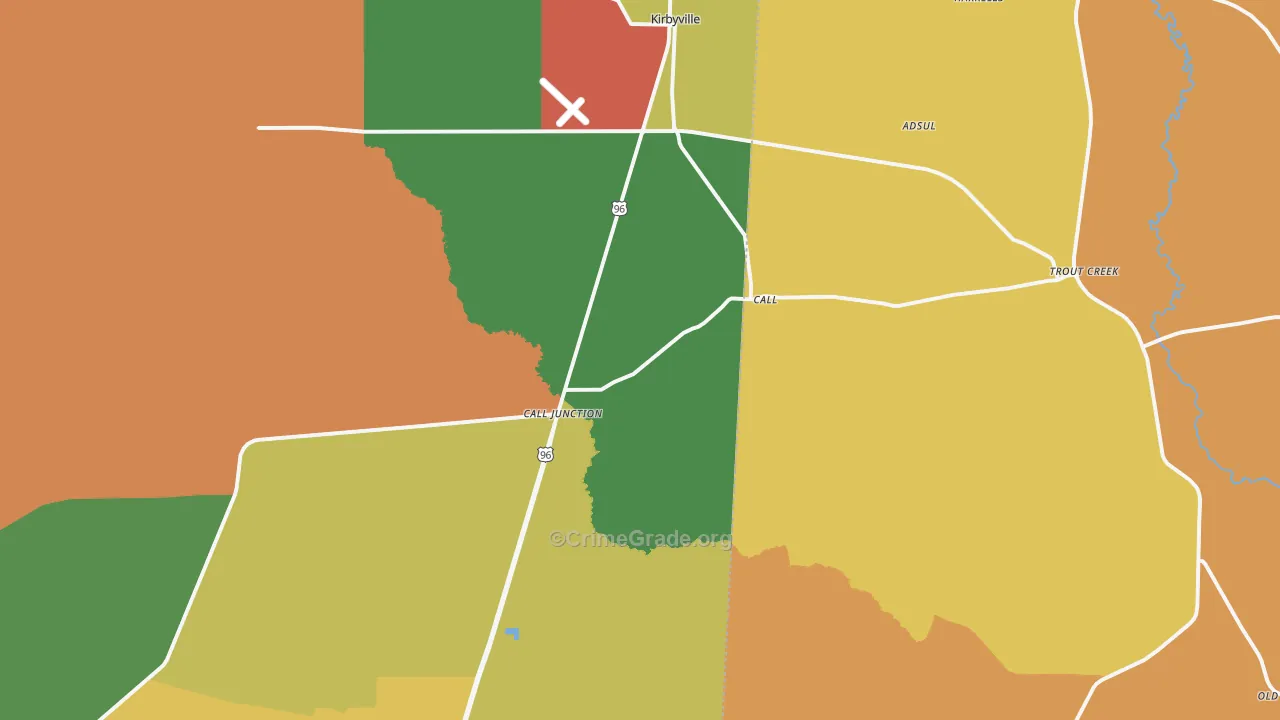Call, TX Map of Assault Rates