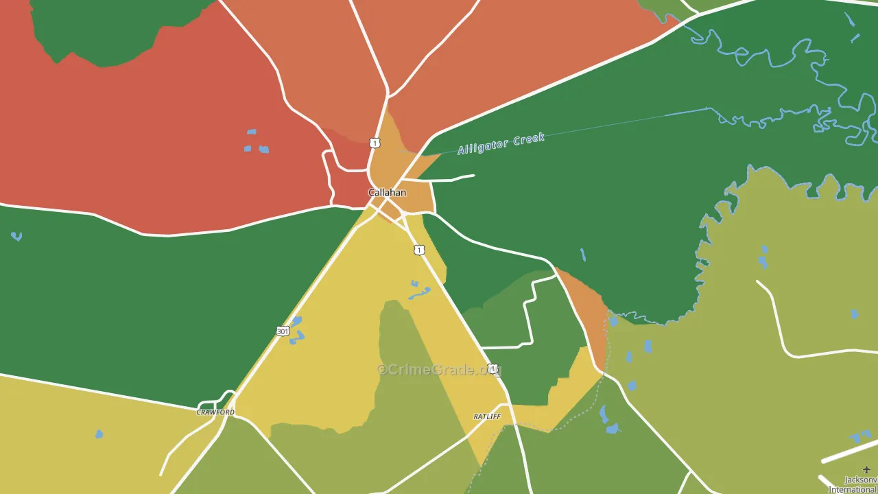 Callahan, FL Map of Assault Rates
