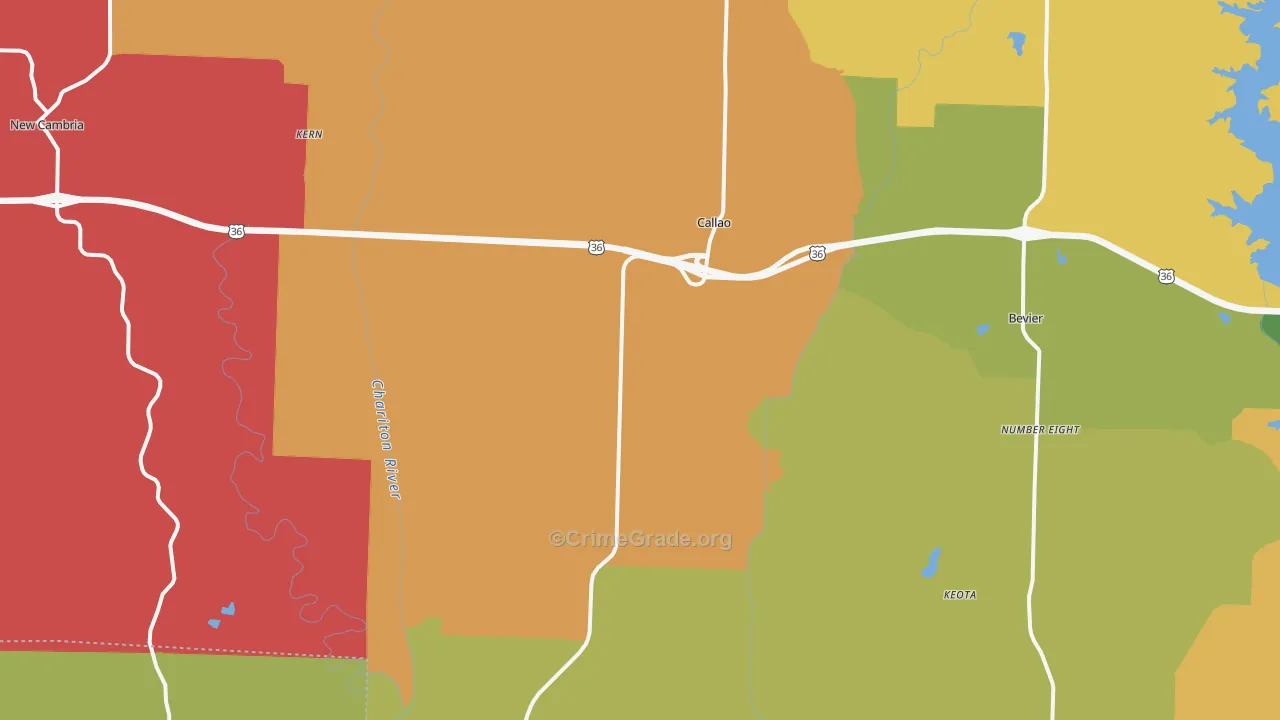 Callao, MO Map of Assault Rates