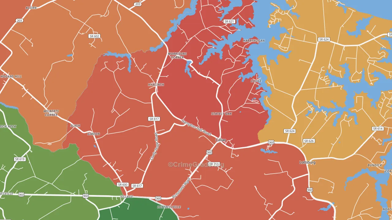Callao, VA Map of Assault Rates