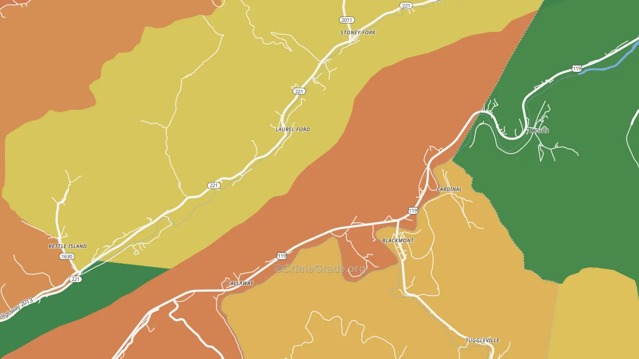 Callaway, KY Map of Assault Rates