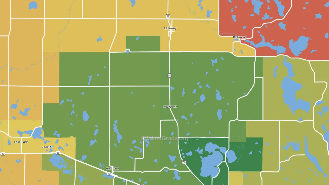 Callaway, MN Map of Assault Rates