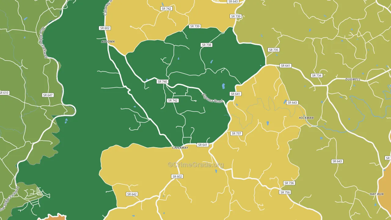 Callaway, VA Map of Assault Rates
