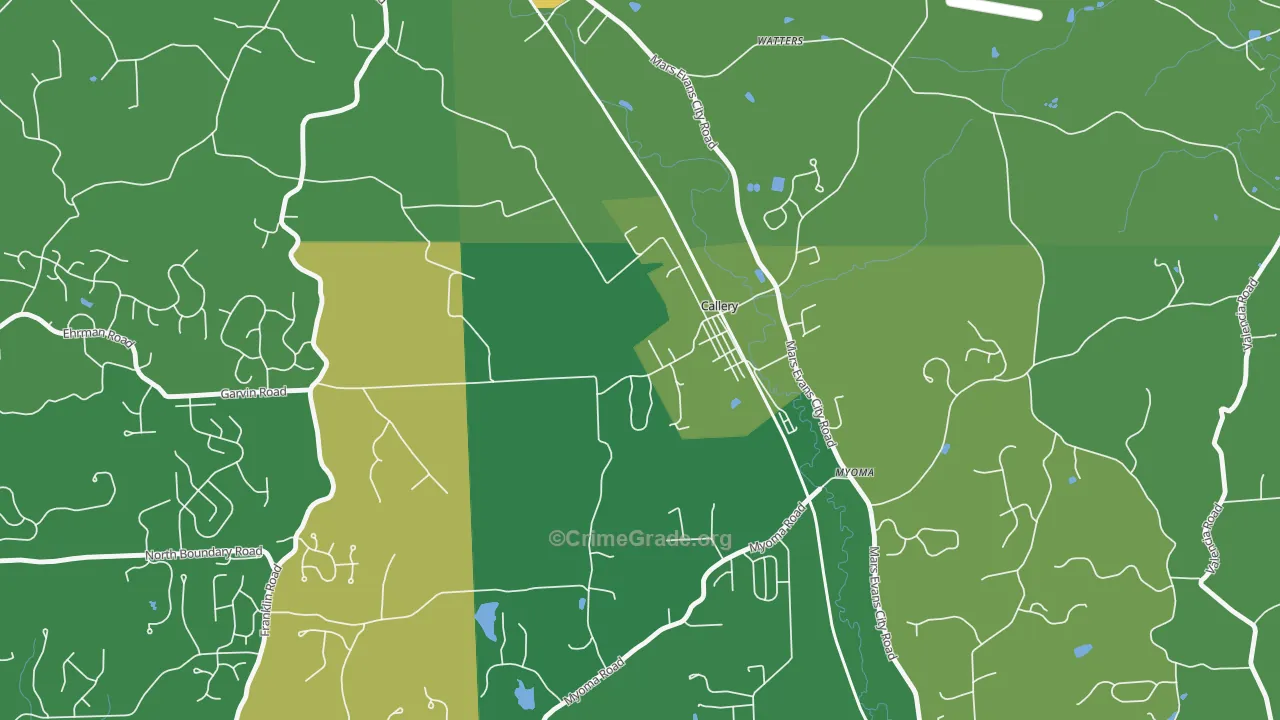 Callery, PA Map of Assault Rates