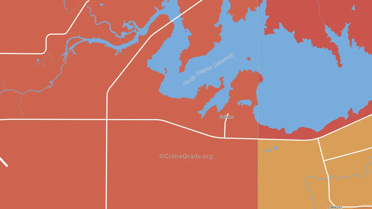 Calliham, TX Map of Assault Rates