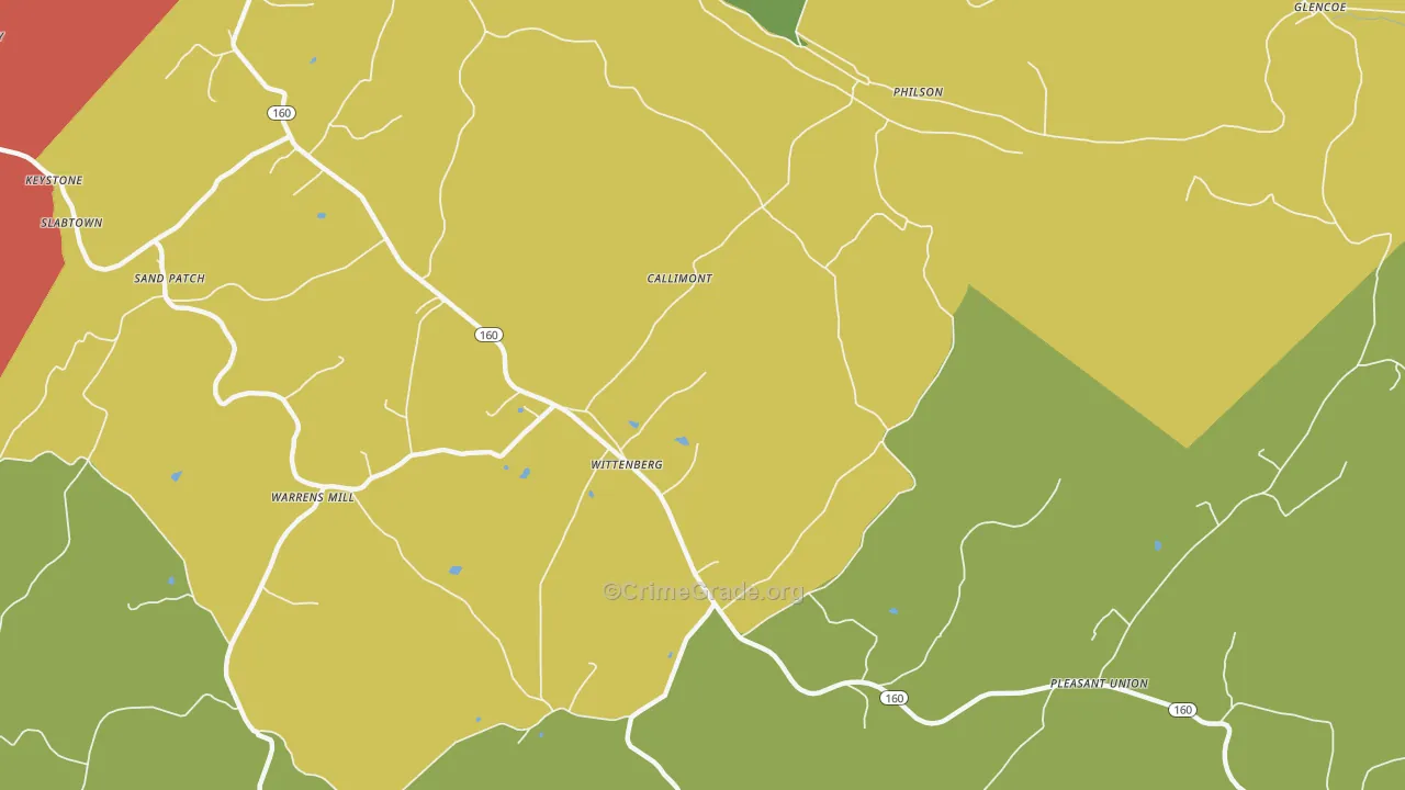 Callimont, PA Map of Assault Rates