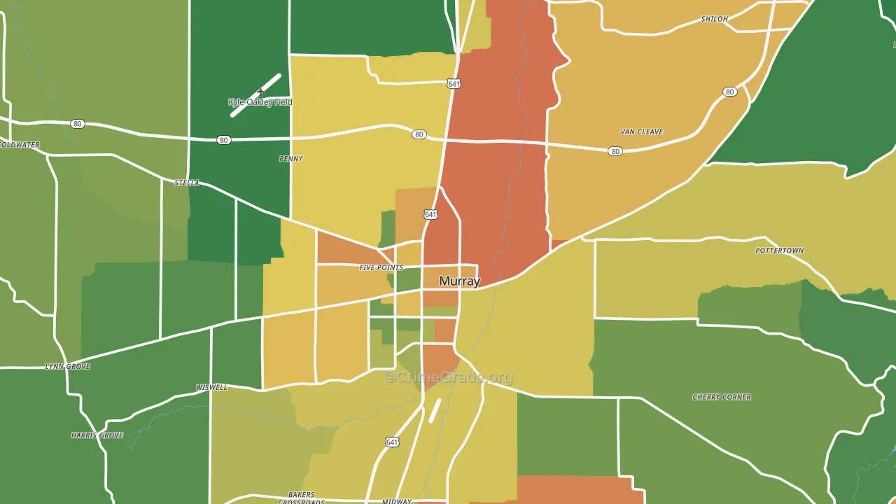 Calloway County, KY Map of Assault Rates