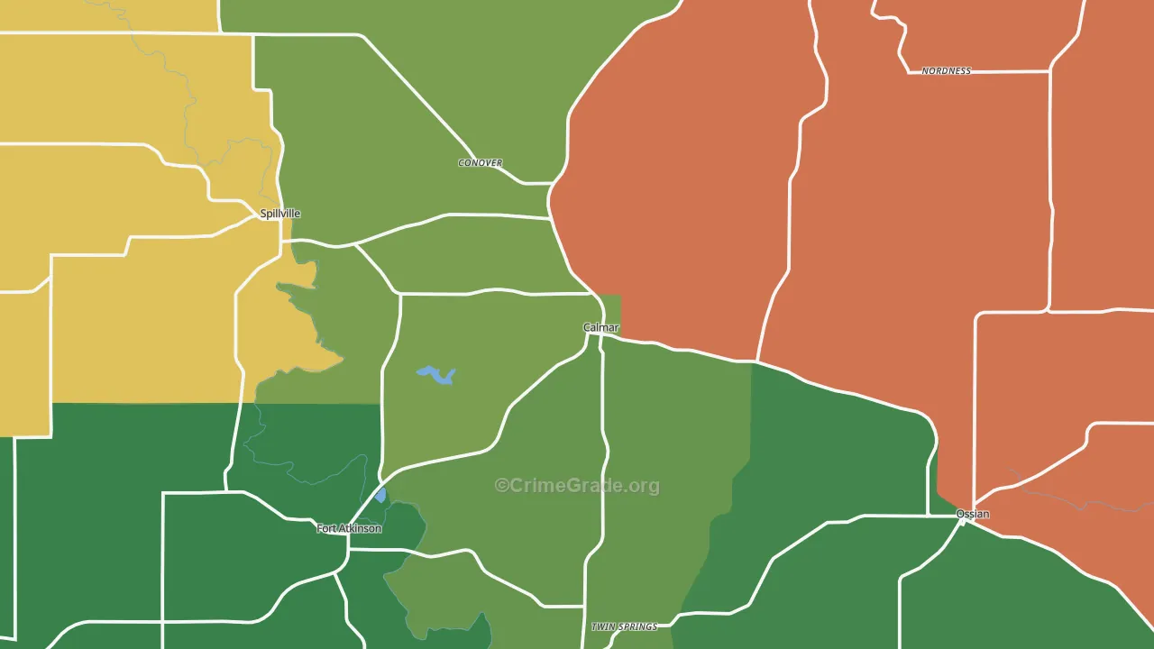 Calmar, IA Map of Assault Rates