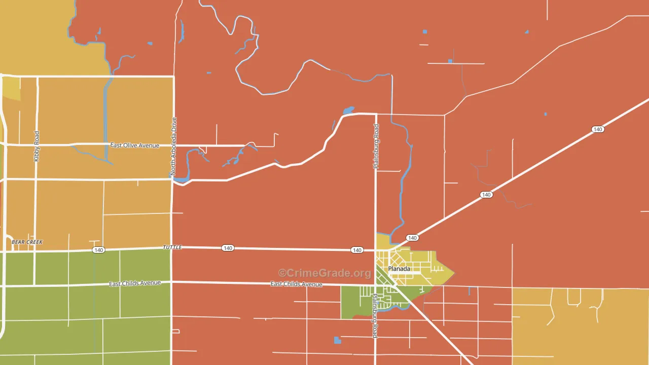 Calpack, CA Map of Assault Rates