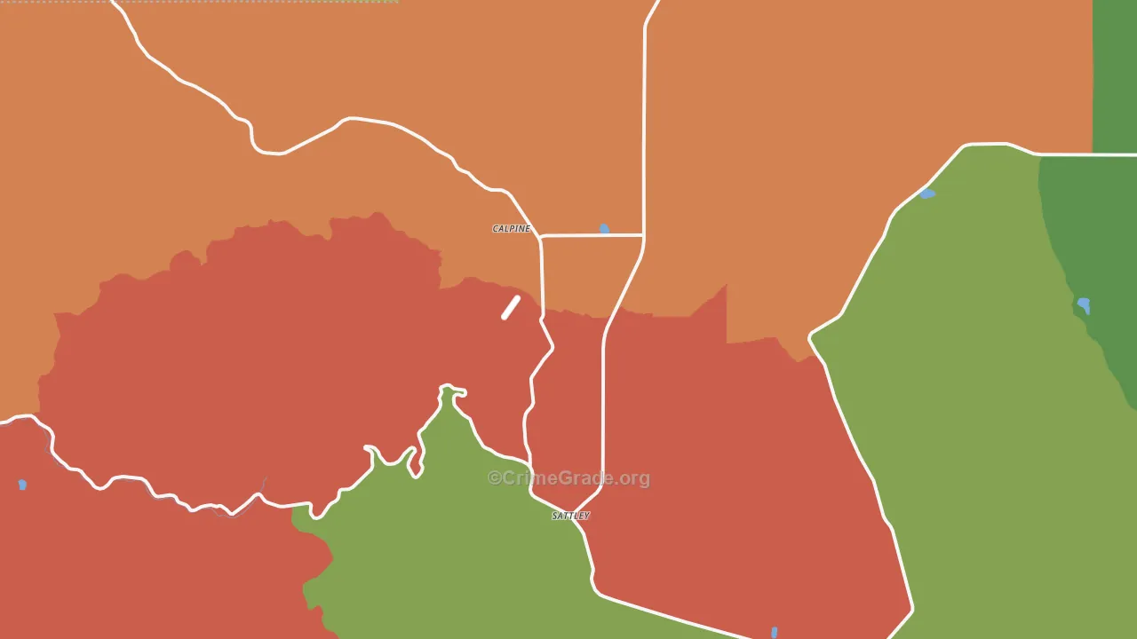 Calpine, CA Map of Assault Rates