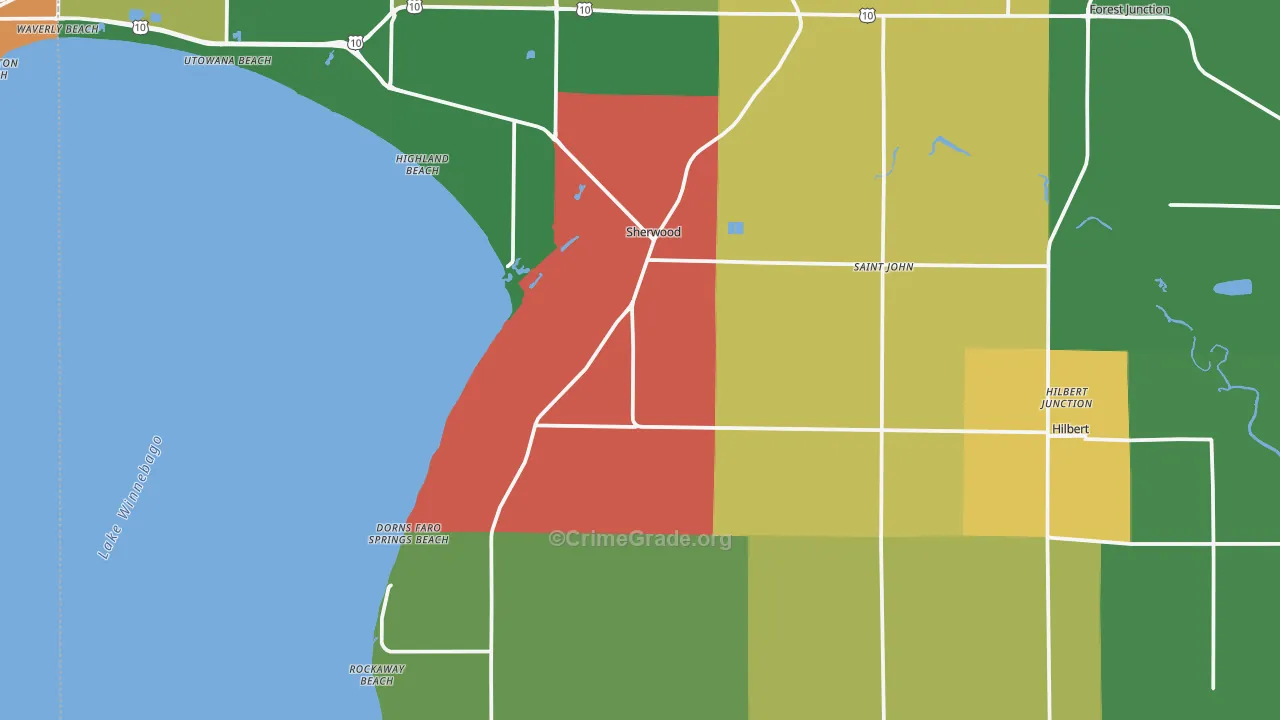 Calumet County, WI Map of Assault Rates