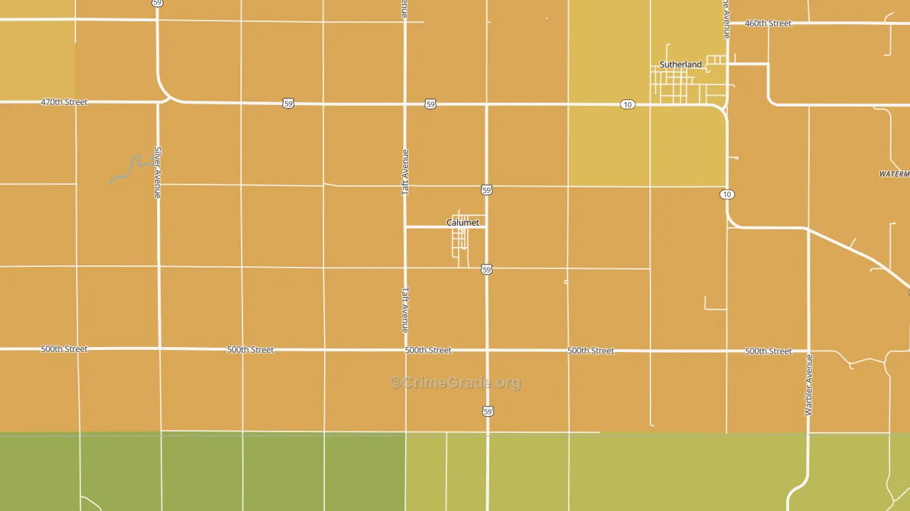 Calumet, IA Map of Assault Rates