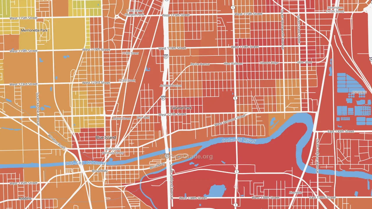Calumet Park, IL Map of Assault Rates