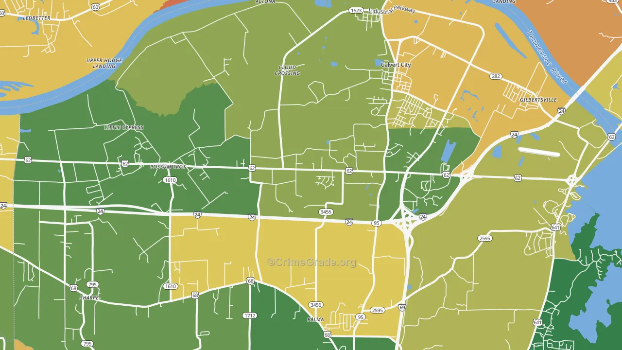 Calvert City, KY Map of Assault Rates