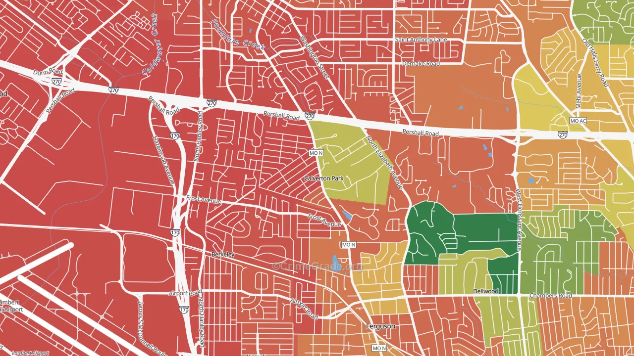 Calverton Park, MO Map of Assault Rates