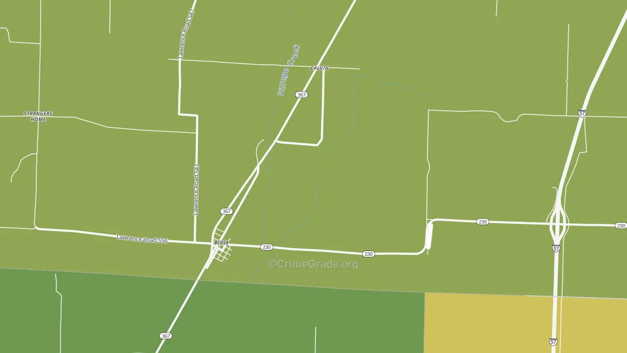 Calvin, AR Map of Assault Rates