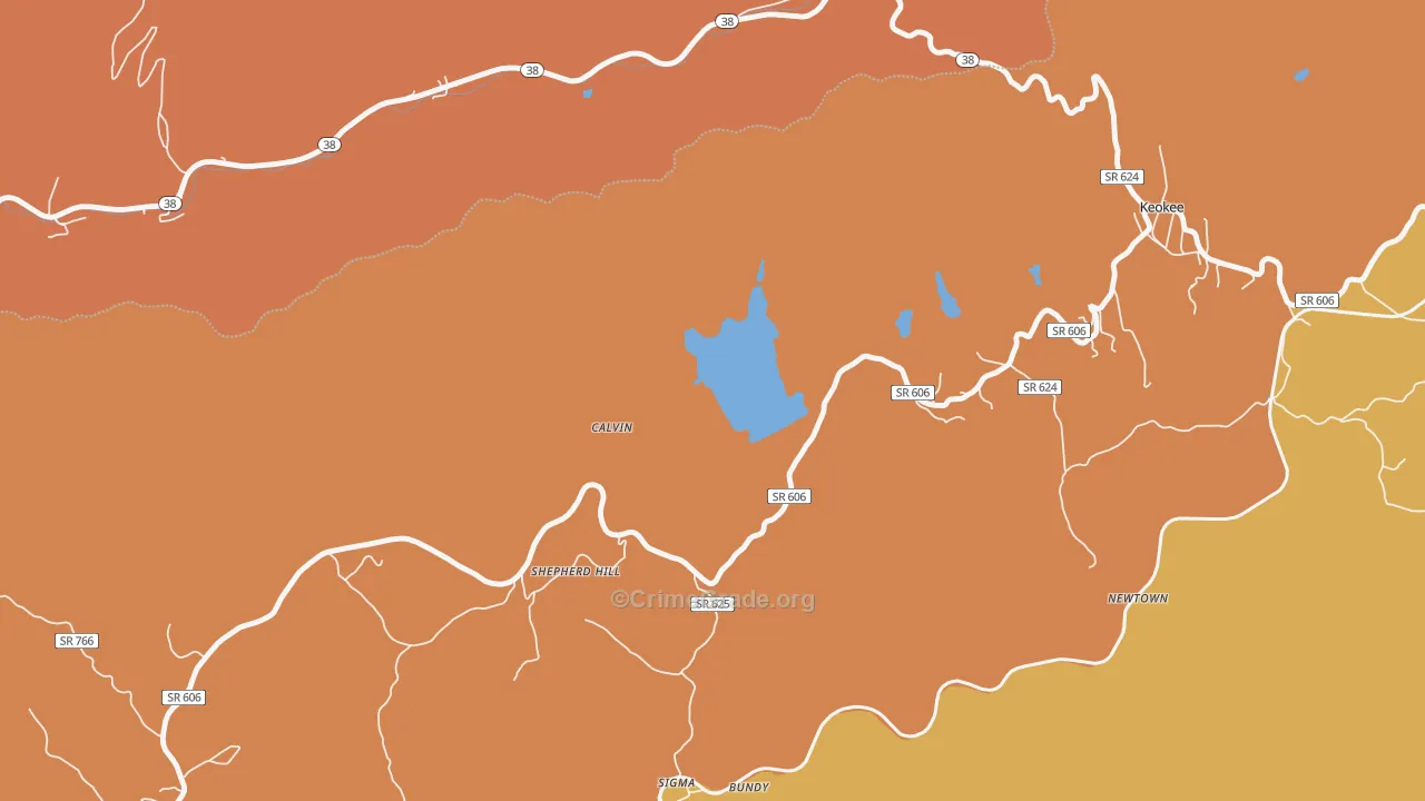 Calvin, VA Map of Assault Rates