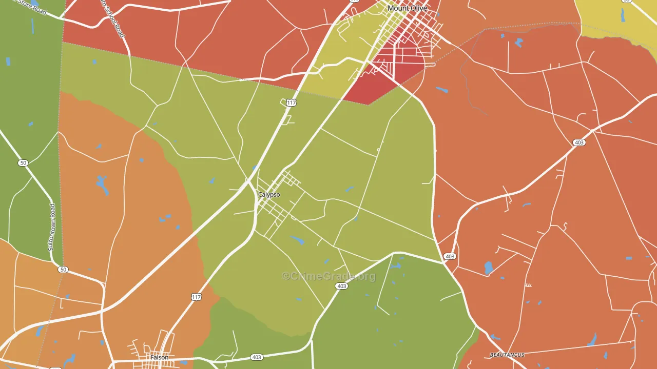 Calypso, NC Map of Assault Rates