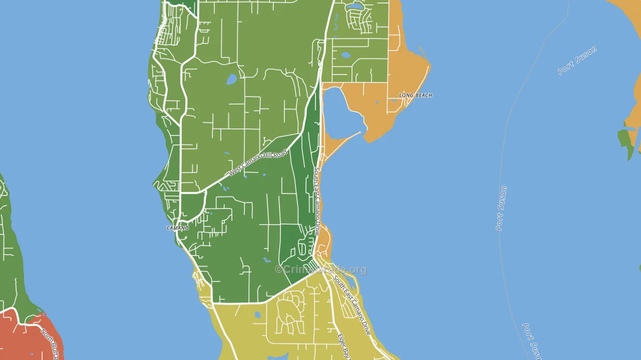 Camano Island, WA Map of Assault Rates