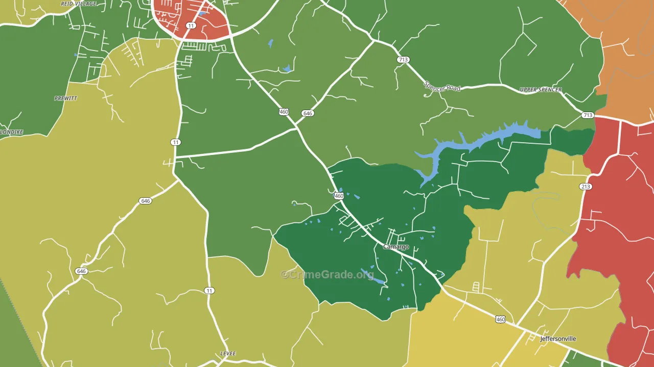 Camargo, KY Map of Assault Rates