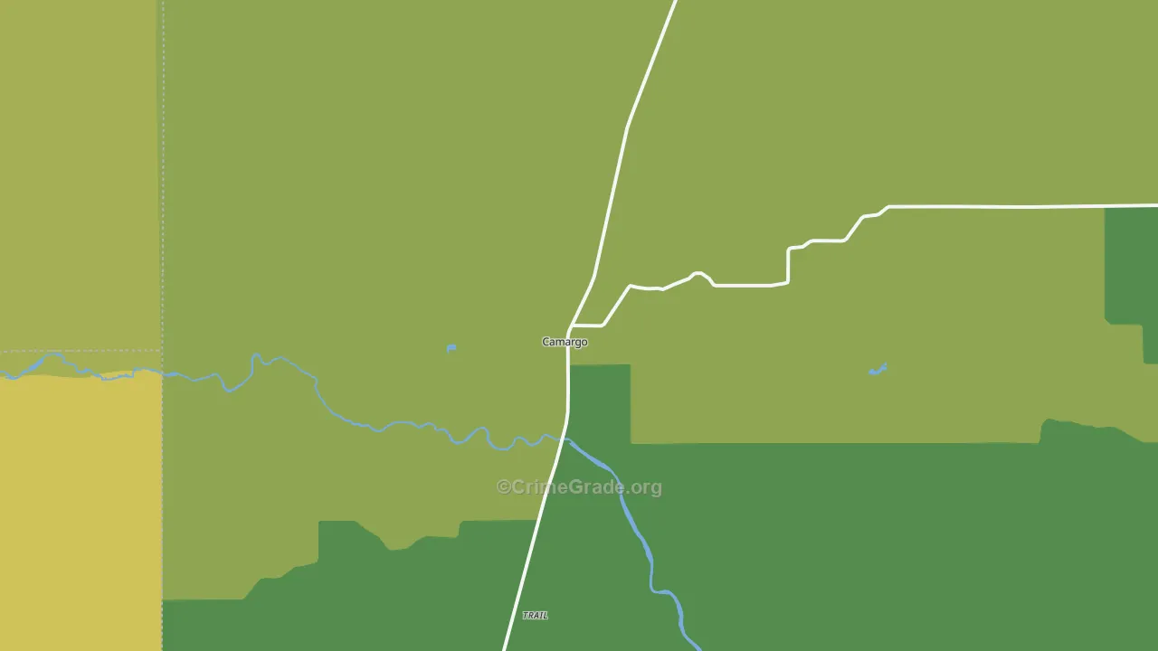 Camargo, OK Map of Assault Rates