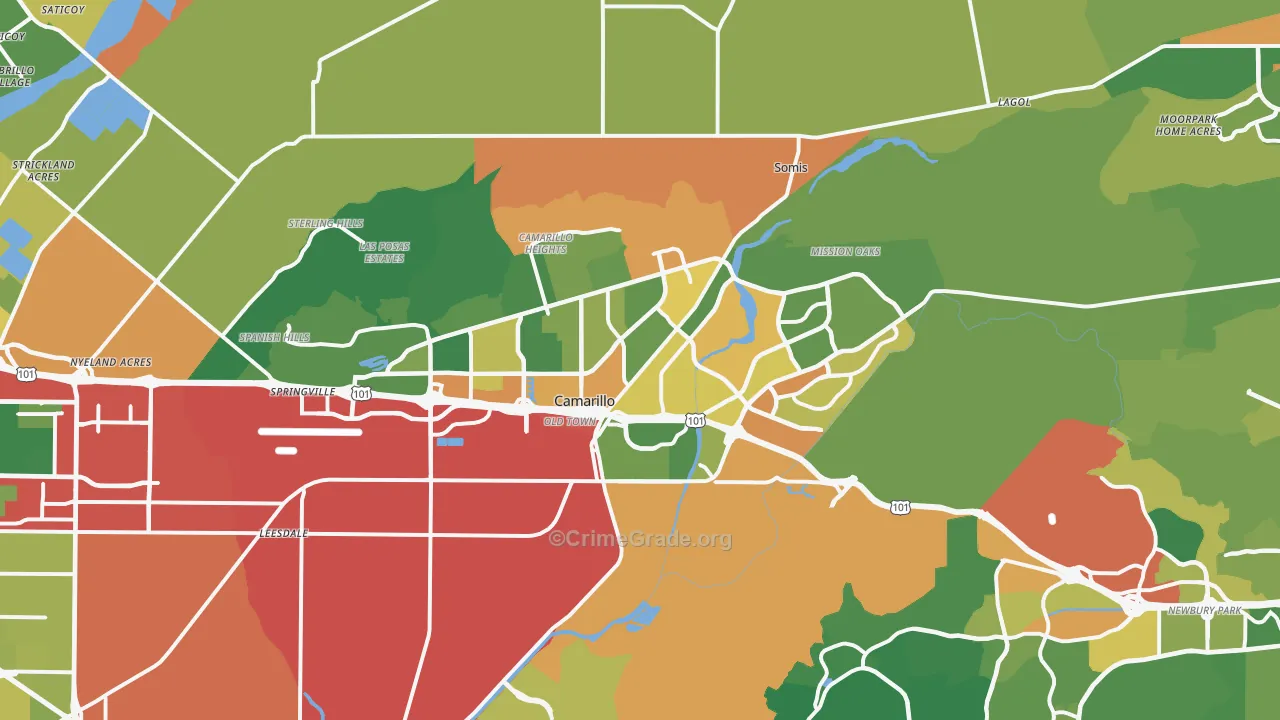 Camarillo, CA Map of Assault Rates