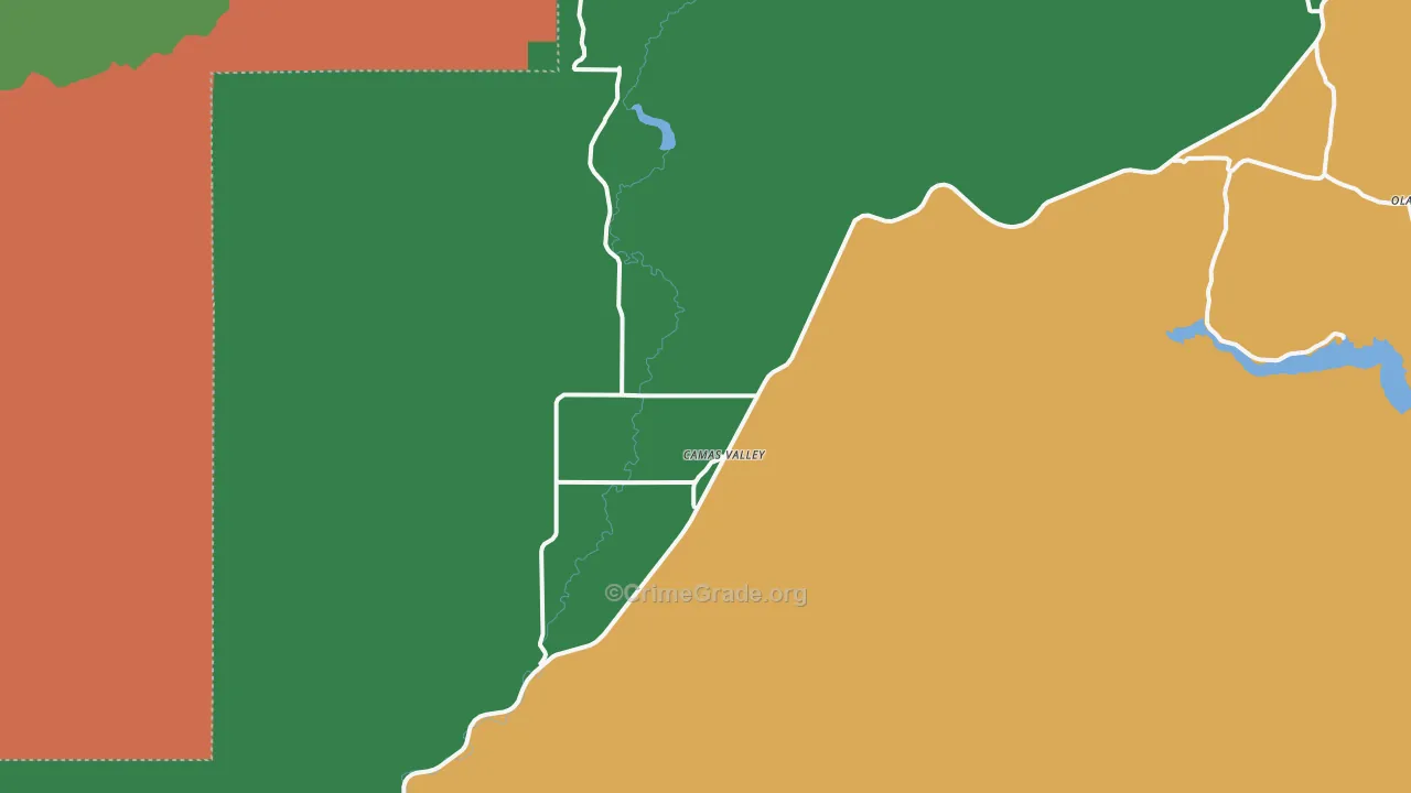 Camas Valley, OR Map of Assault Rates