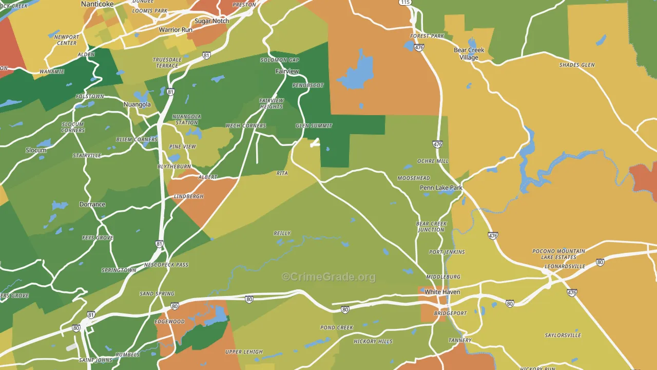 Cambra, PA Map of Assault Rates