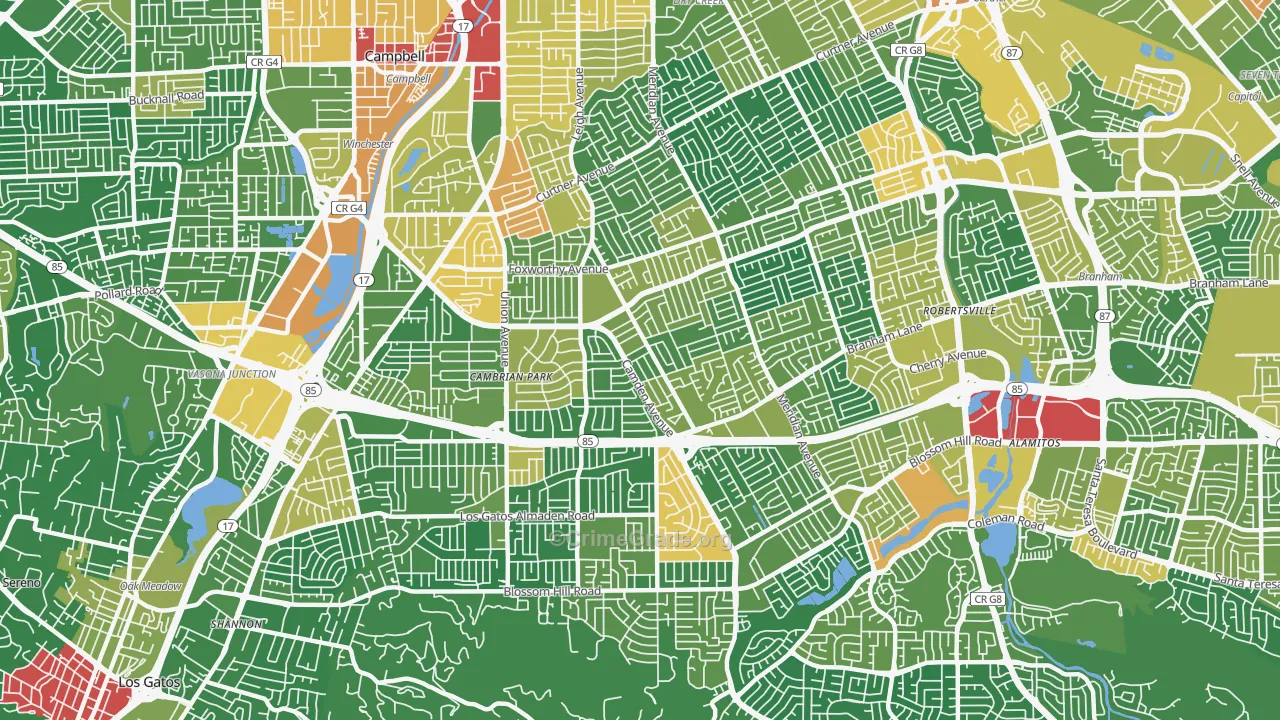 Cambrian Park, San Jose, CA Map of Assault Rates