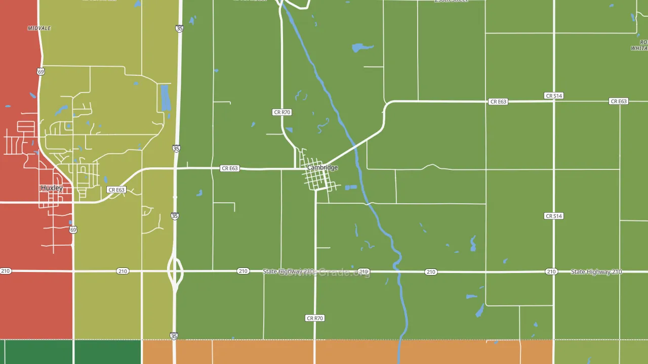 Cambridge, IA Map of Assault Rates