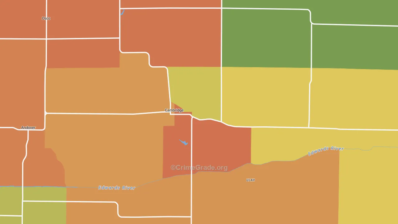 Cambridge, IL Map of Assault Rates