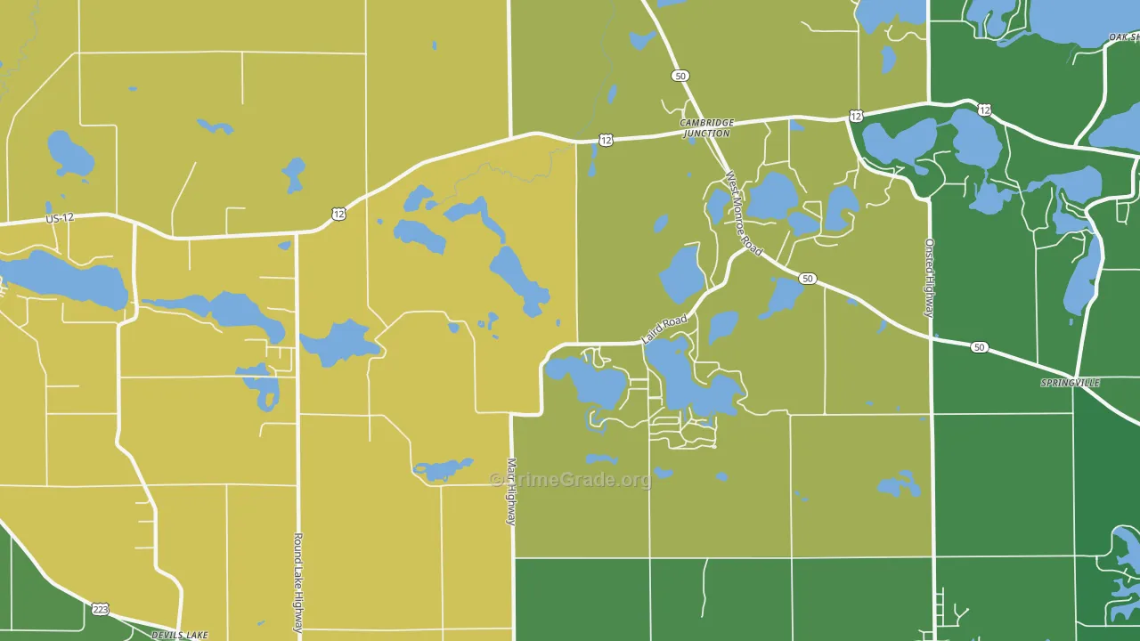 Cambridge Junction, MI Map of Assault Rates
