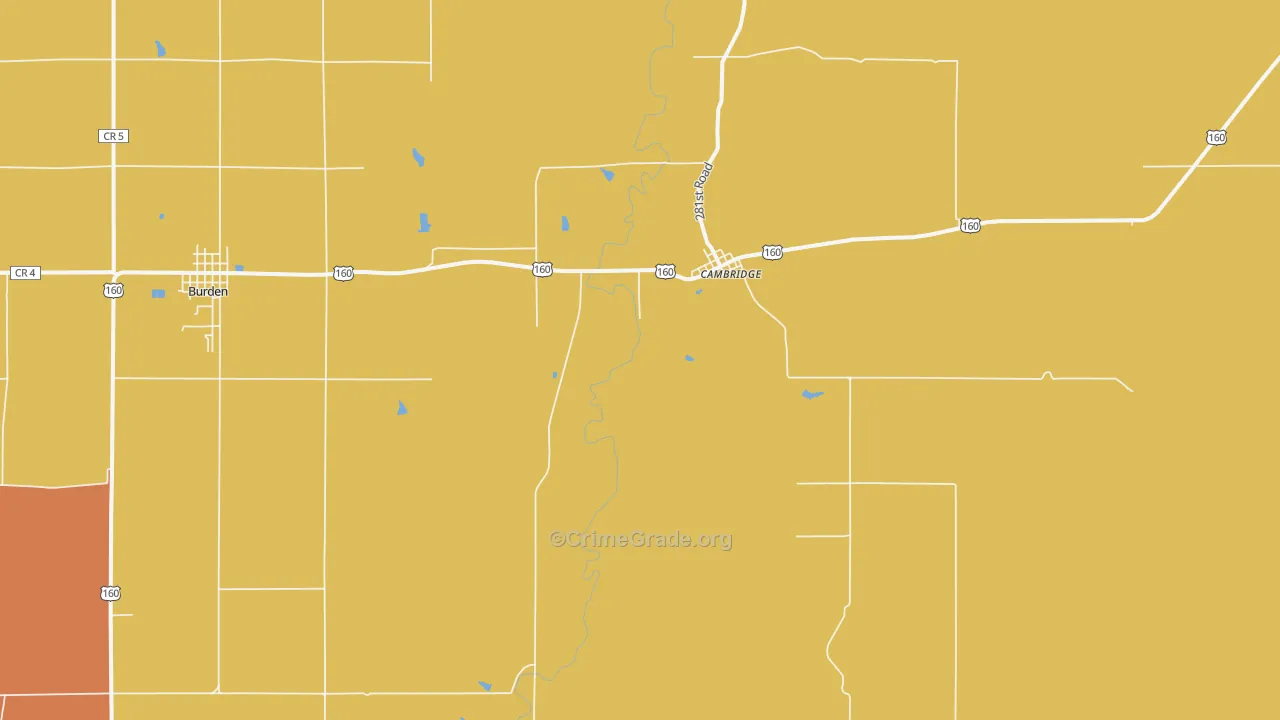 Cambridge, KS Map of Assault Rates