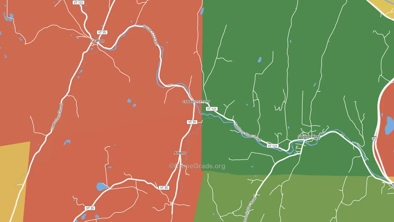 Cambridgeport, VT Map of Assault Rates