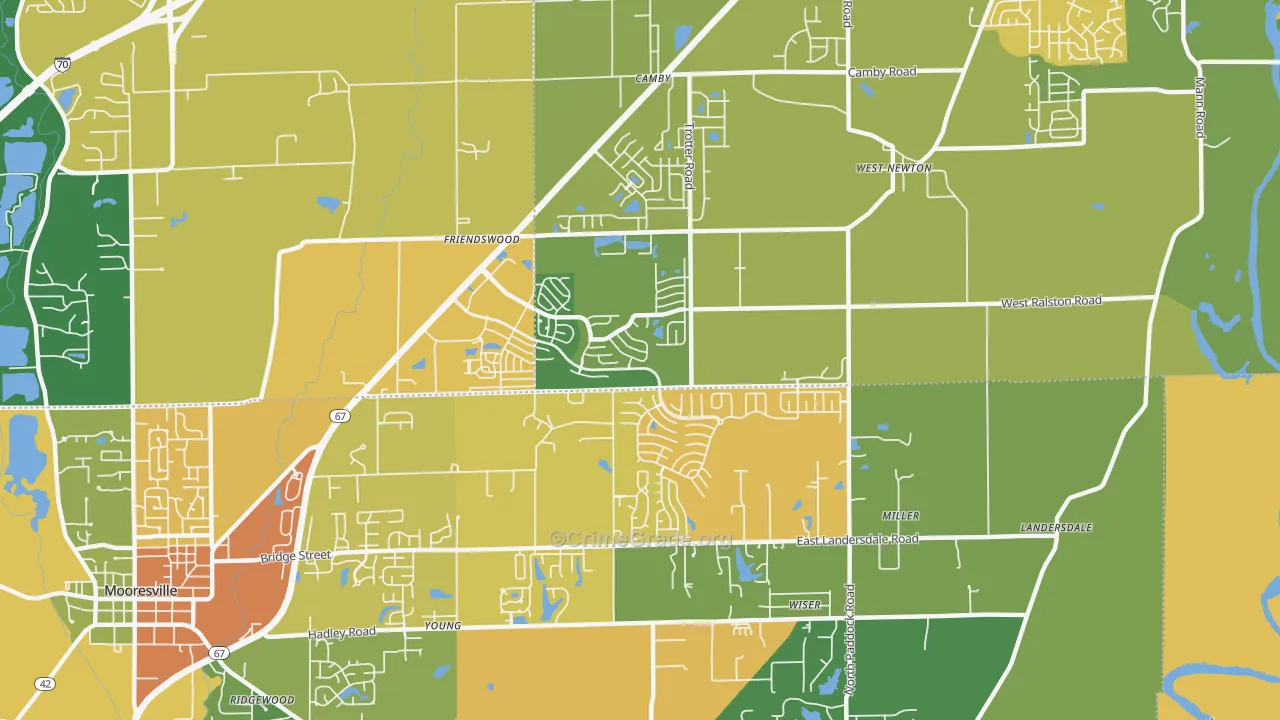 Camby, IN Map of Assault Rates