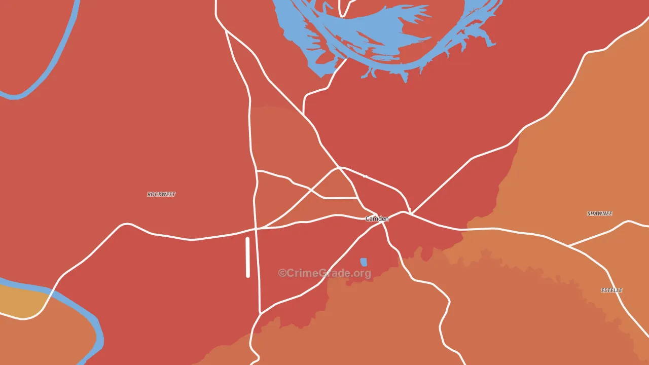 Camden, AL Map of Assault Rates