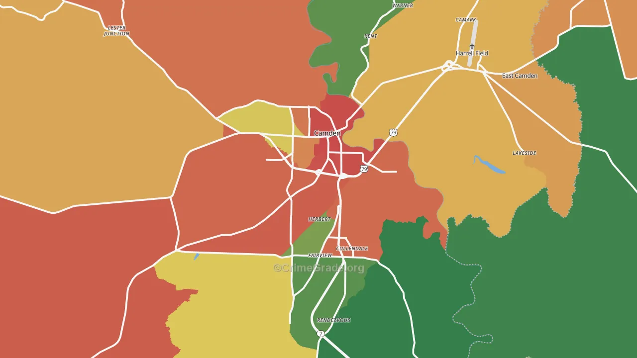 Camden, AR Map of Assault Rates
