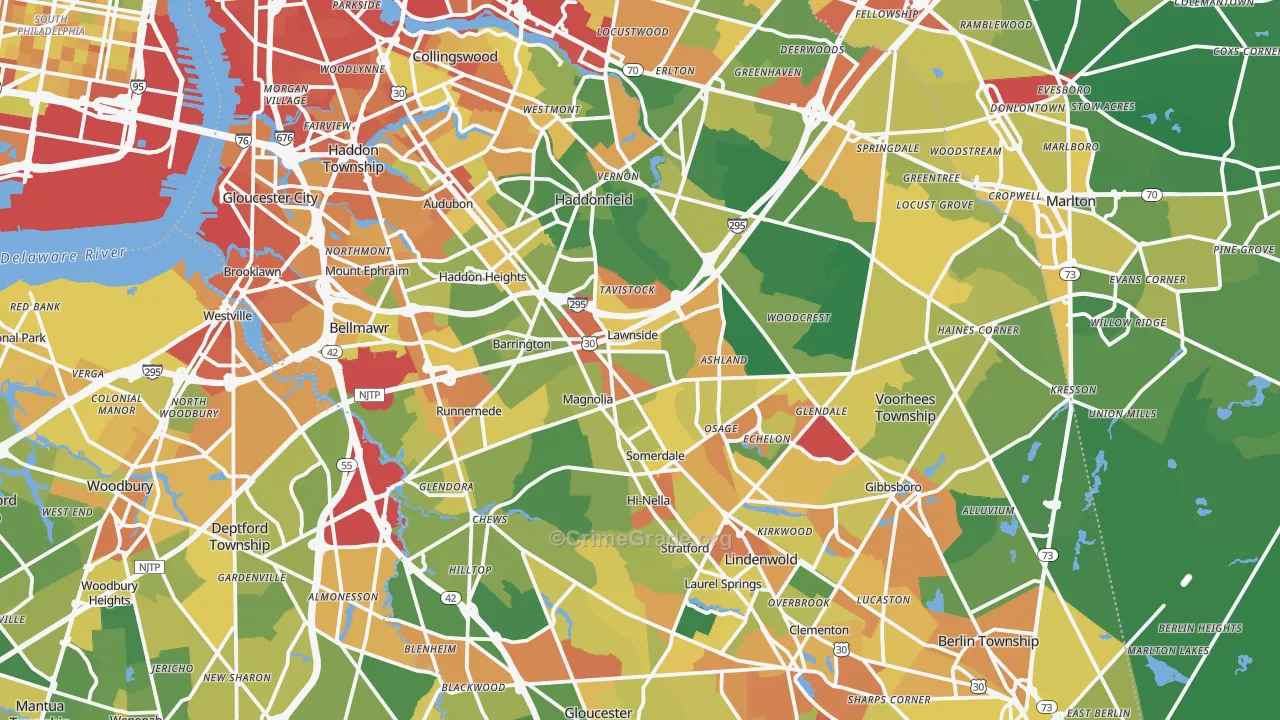 Camden County, NJ Map of Assault Rates