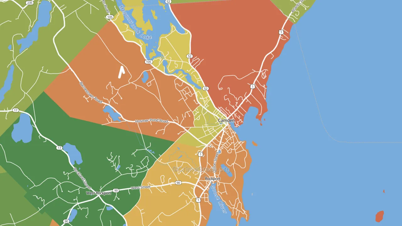 Camden, ME Map of Assault Rates