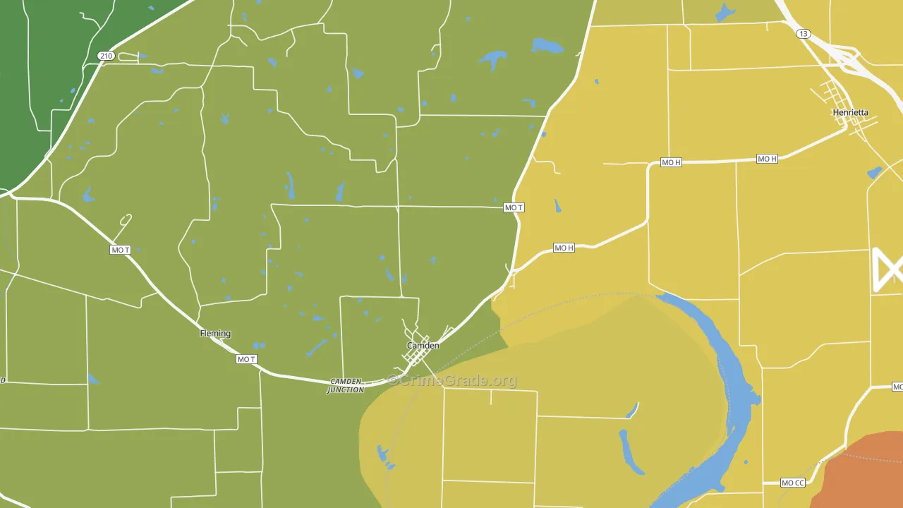 Camden, MO Map of Assault Rates