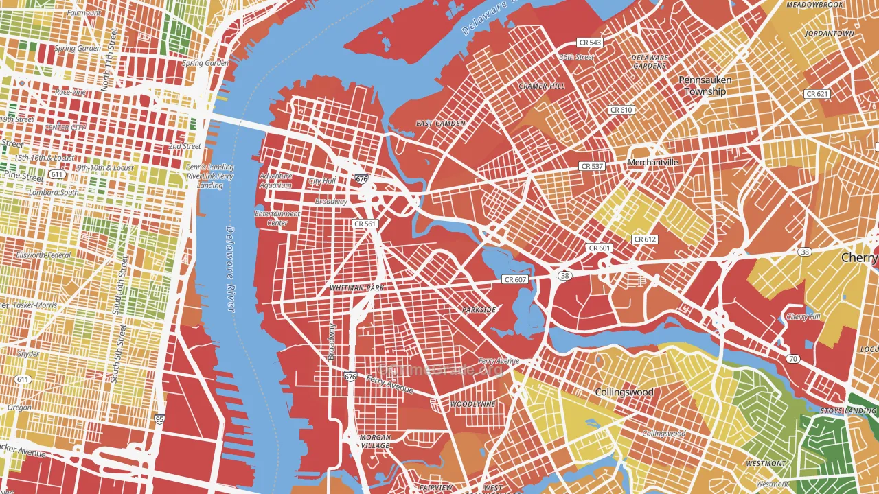 Camden, NJ Map of Assault Rates