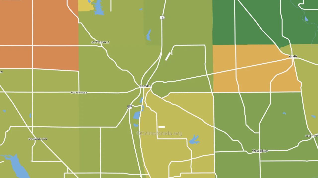 Camden, OH Map of Assault Rates